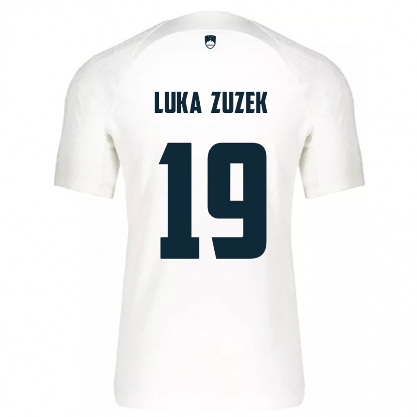 Kids Football Slovenia Zan Luka Zuzek #19 White Home Jersey 24-26 T-Shirt Australia