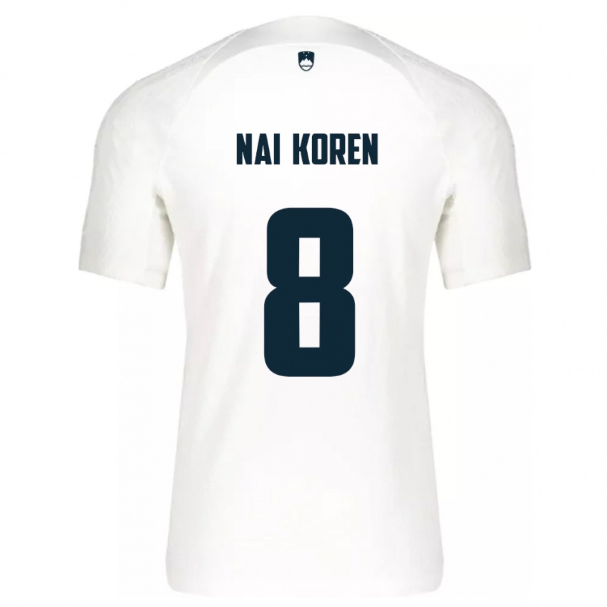 Kids Football Slovenia Tian Nai Koren #8 White Home Jersey 24-26 T-Shirt Australia