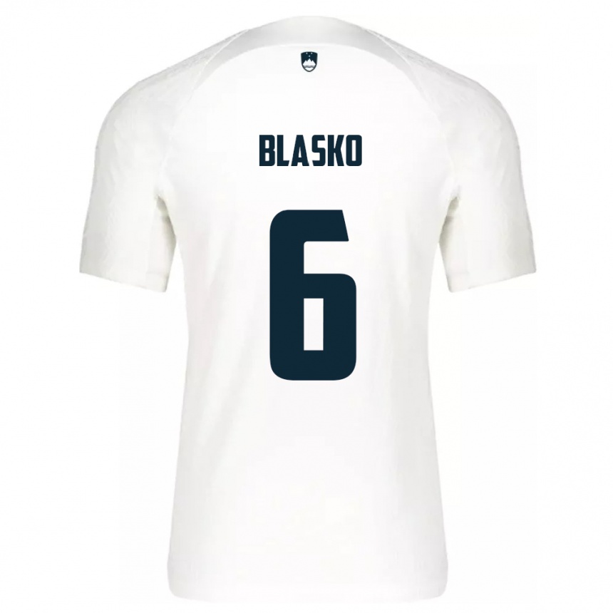 Kids Football Slovenia Svit Blasko #6 White Home Jersey 24-26 T-Shirt Australia