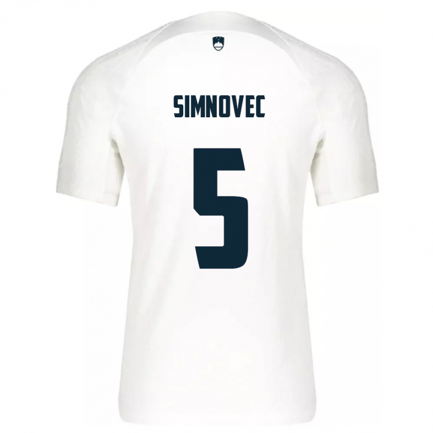 Kids Football Slovenia Matevz Simnovec #5 White Home Jersey 24-26 T-Shirt Australia