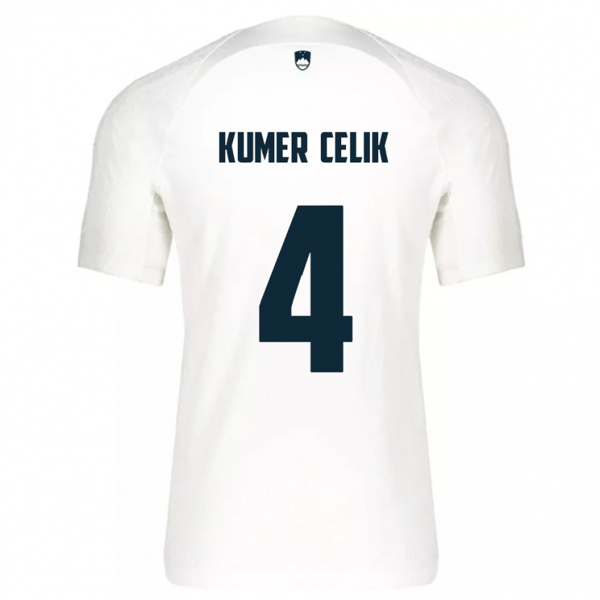 Kids Football Slovenia An Kumer Celik #4 White Home Jersey 24-26 T-Shirt Australia