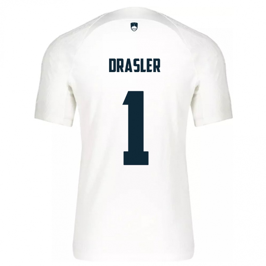 Kids Football Slovenia Iztok Drasler #1 White Home Jersey 24-26 T-Shirt Australia