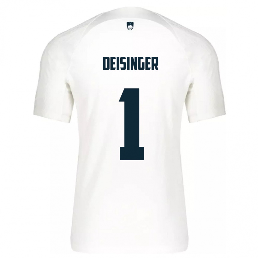 Kids Football Slovenia Nik Deisinger #1 White Home Jersey 24-26 T-Shirt Australia