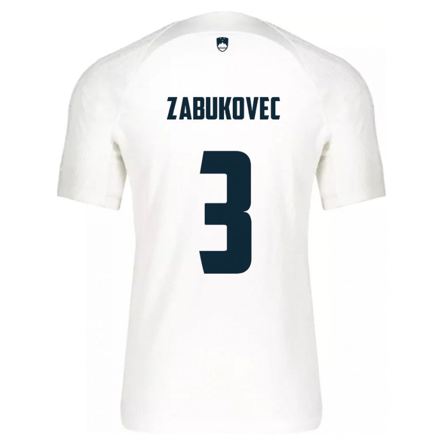 Kids Football Slovenia Anze Zabukovec #3 White Home Jersey 24-26 T-Shirt Australia