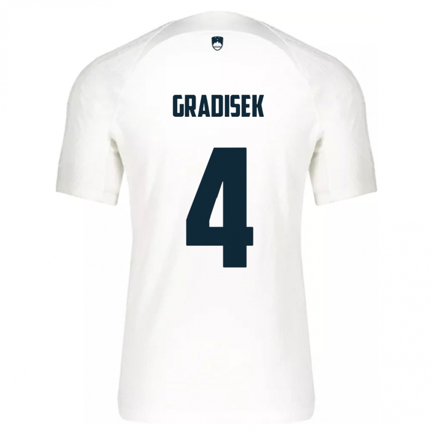 Kids Football Slovenia Sara Gradišek #4 White Home Jersey 24-26 T-Shirt Australia