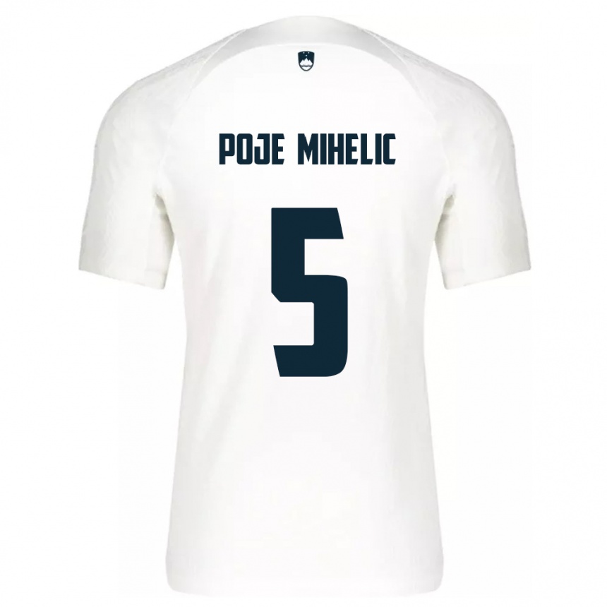 Kids Football Slovenia Naja Poje Mihelič #5 White Home Jersey 24-26 T-Shirt Australia