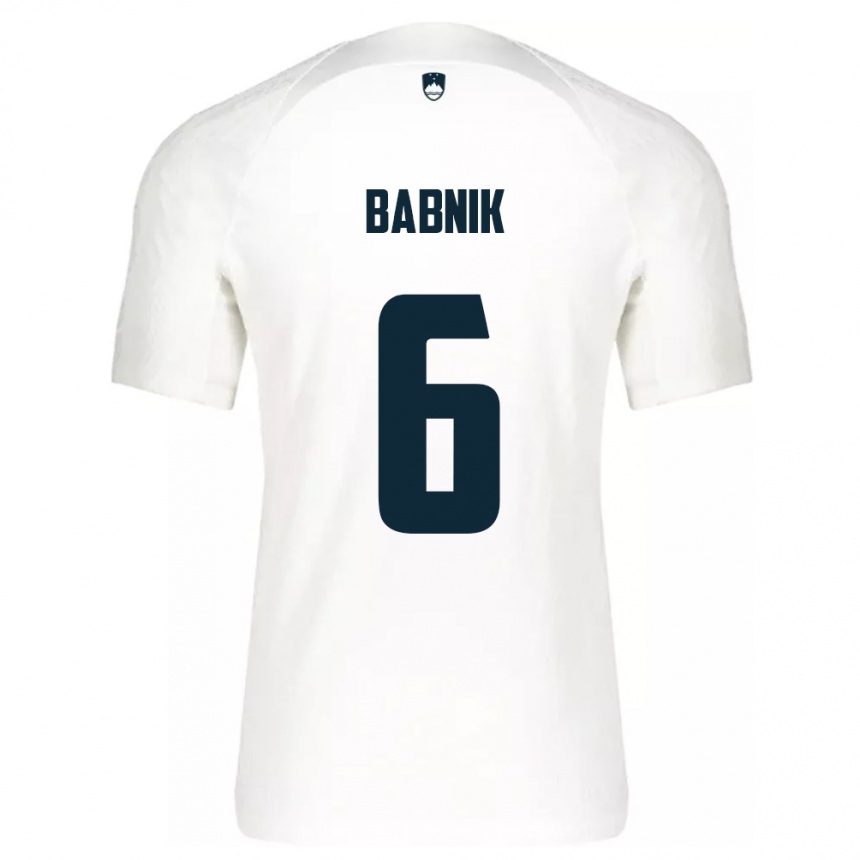 Kids Football Slovenia Nika Babnik #6 White Home Jersey 24-26 T-Shirt Australia