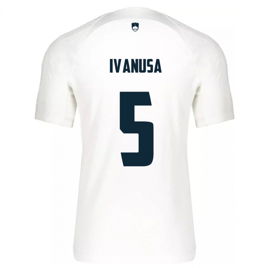 Kids Football Slovenia Lara Ivanuša #5 White Home Jersey 24-26 T-Shirt Australia