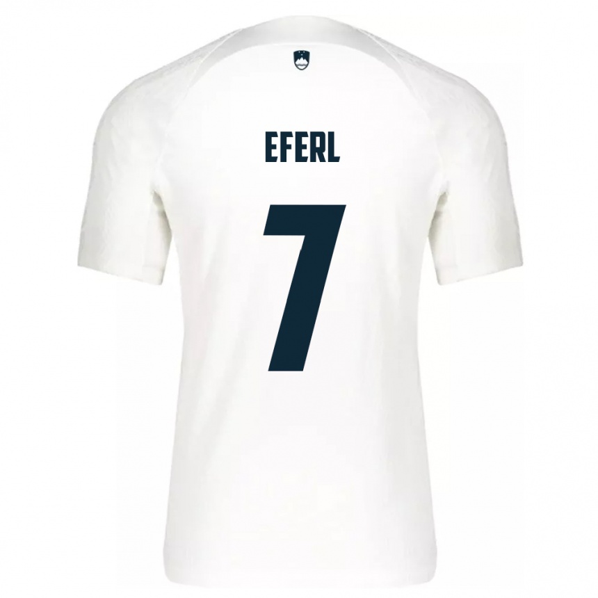 Kids Football Slovenia Anja Eferl #7 White Home Jersey 24-26 T-Shirt Australia