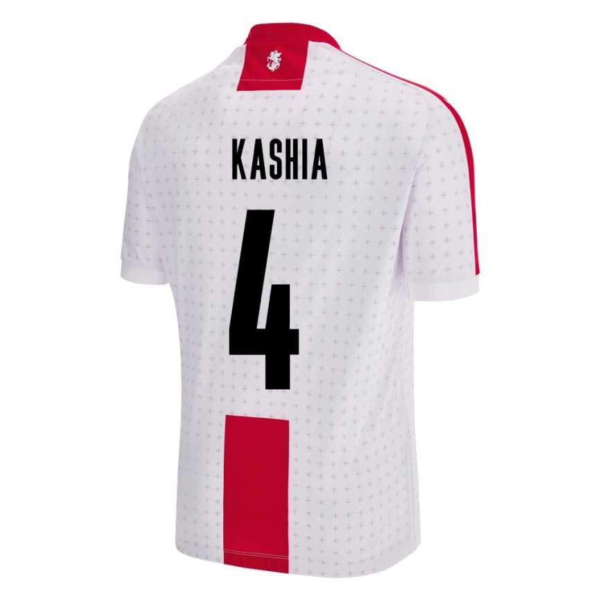 Kids Football Georgia Guram Kashia #4 White Home Jersey 24-26 T-Shirt Australia