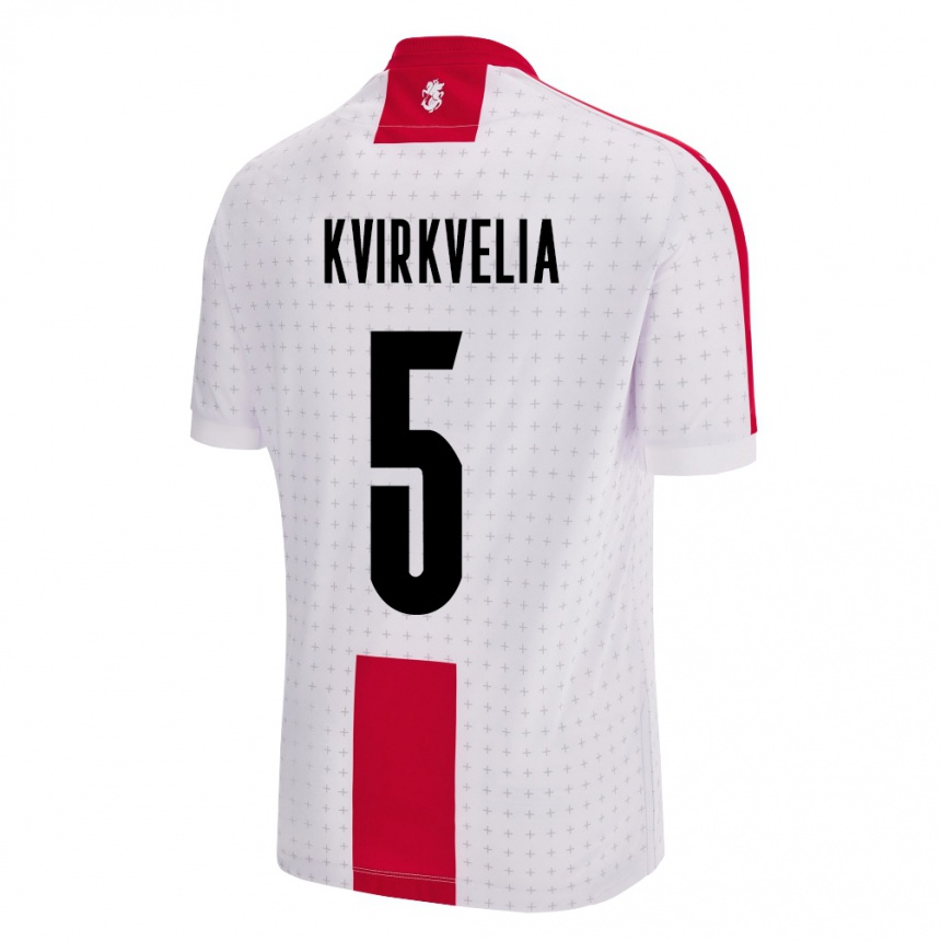 Kids Football Georgia Solomon Kvirkvelia #5 White Home Jersey 24-26 T-Shirt Australia