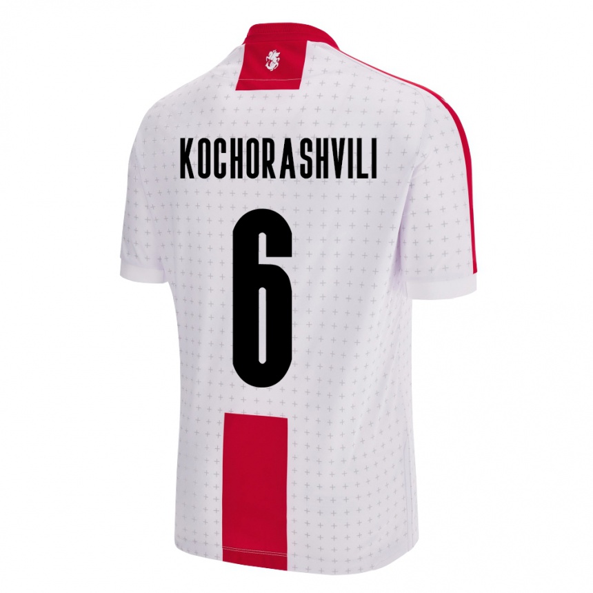 Kids Football Georgia Giorgi Kochorashvili #6 White Home Jersey 24-26 T-Shirt Australia