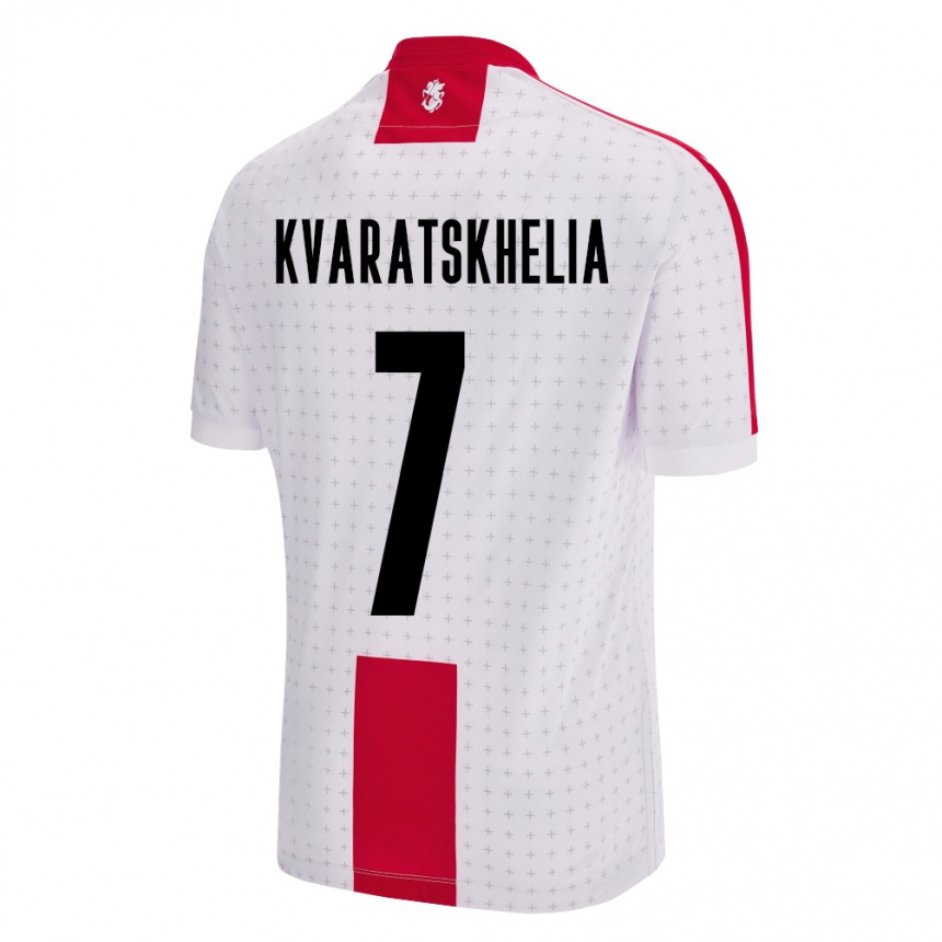 Kids Football Georgia Khvicha Kvaratskhelia #7 White Home Jersey 24-26 T-Shirt Australia