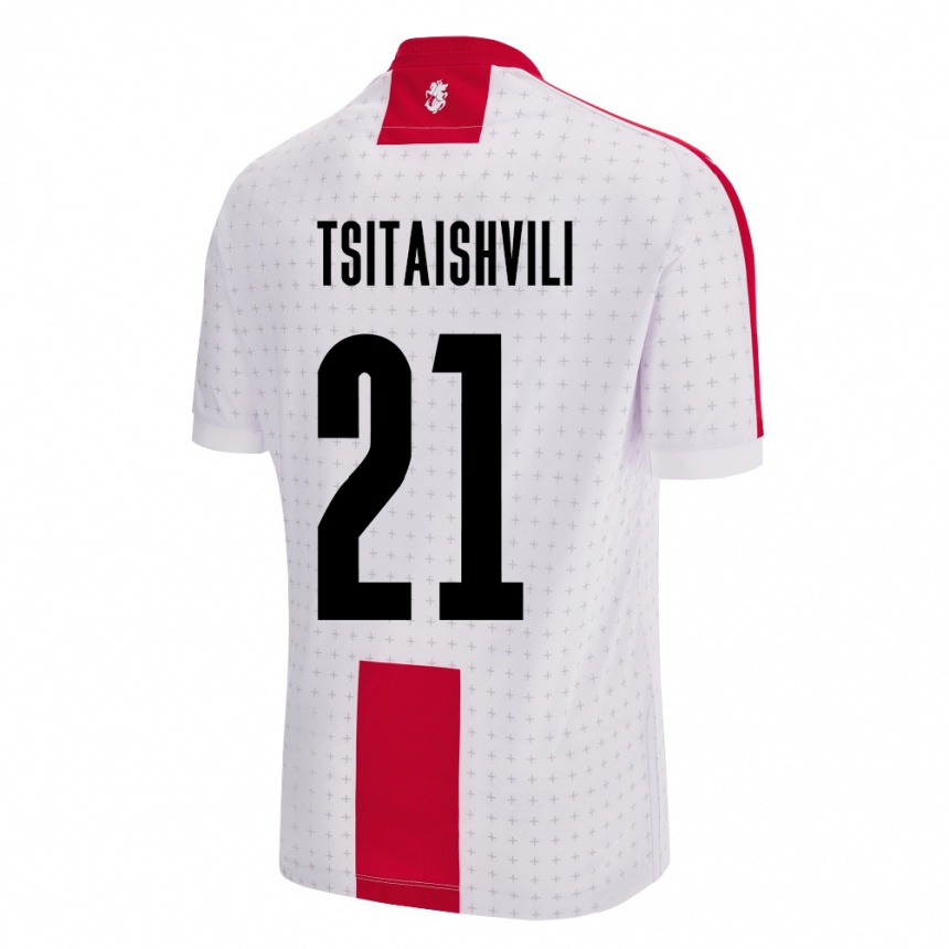 Kids Football Georgia Georgiy Tsitaishvili #21 White Home Jersey 24-26 T-Shirt Australia