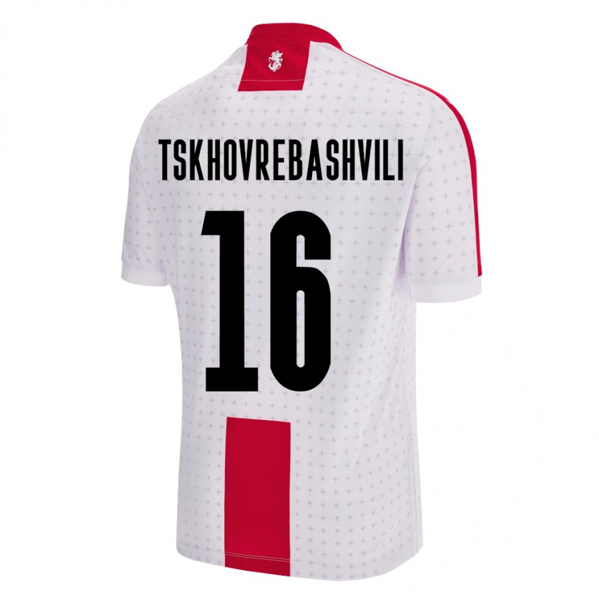 Kids Football Georgia Nikoloz Tskhovrebashvili #16 White Home Jersey 24-26 T-Shirt Australia