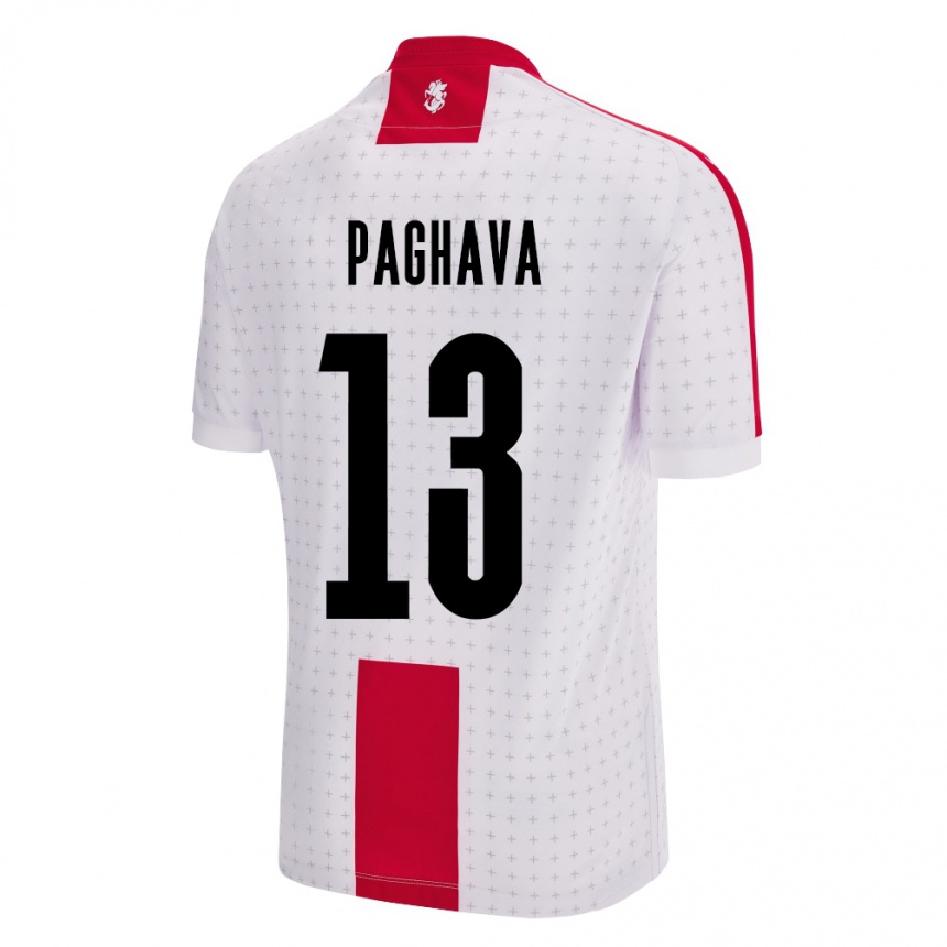 Kids Football Georgia Davit Paghava #13 White Home Jersey 24-26 T-Shirt Australia