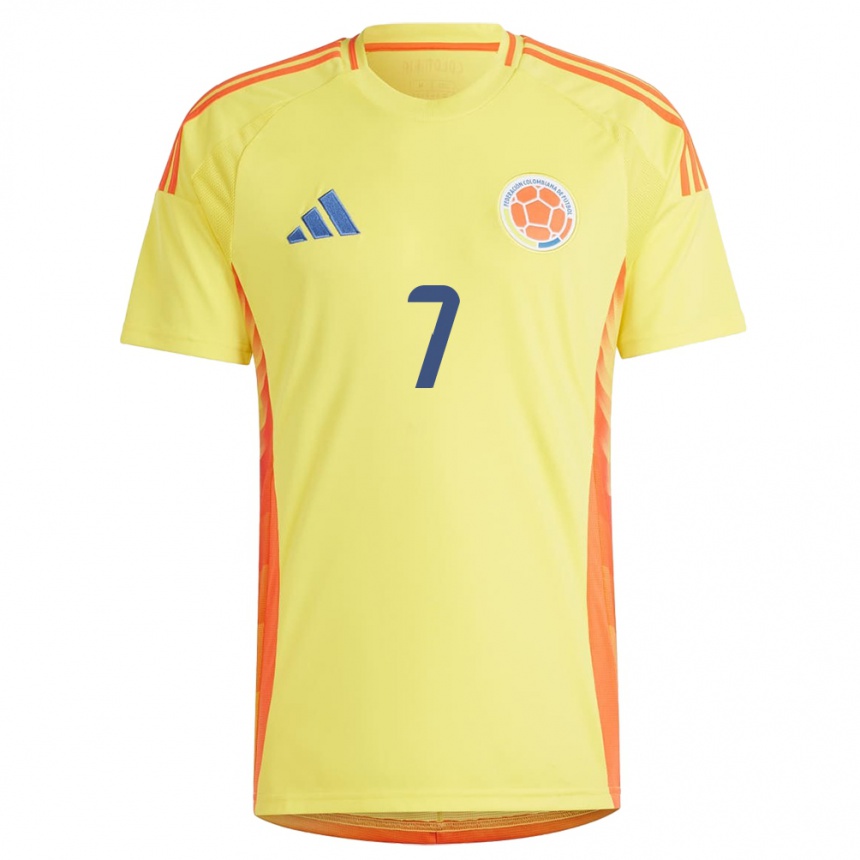 Kids Football Colombia María Camila Reyes #7 Yellow Home Jersey 24-26 T-Shirt Australia