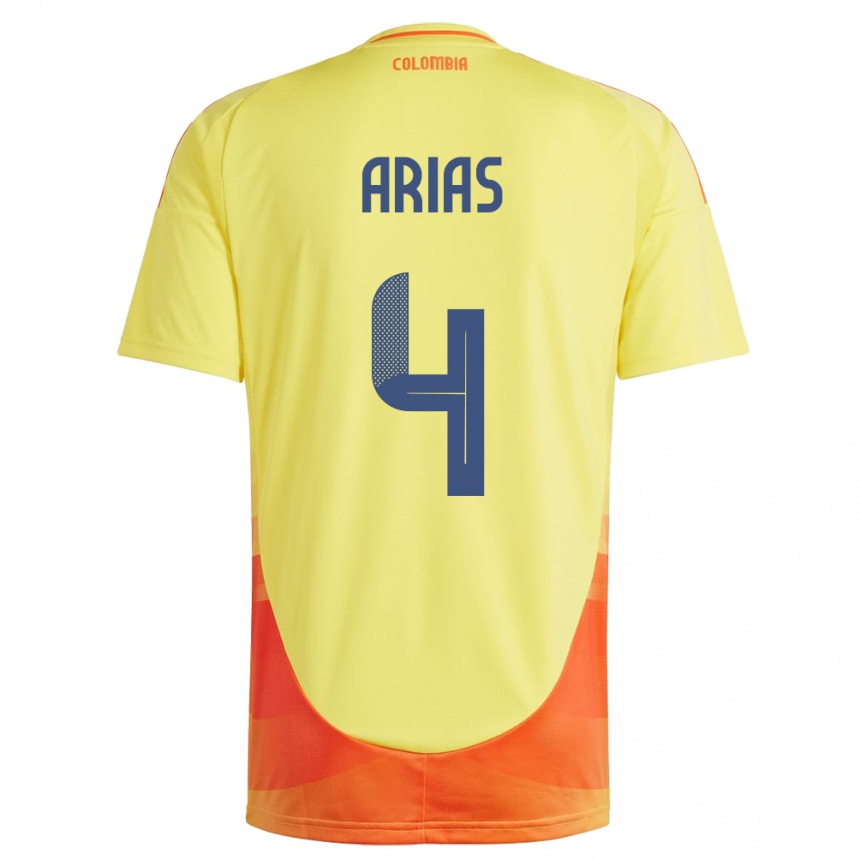 Kids Football Colombia Santiago Arias #4 Yellow Home Jersey 24-26 T-Shirt Australia