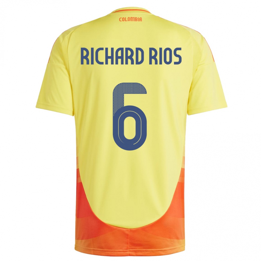 Kids Football Colombia Richard Ríos #6 Yellow Home Jersey 24-26 T-Shirt Australia