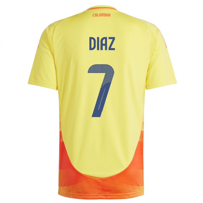 Kids Football Colombia Luis Díaz #7 Yellow Home Jersey 24-26 T-Shirt Australia