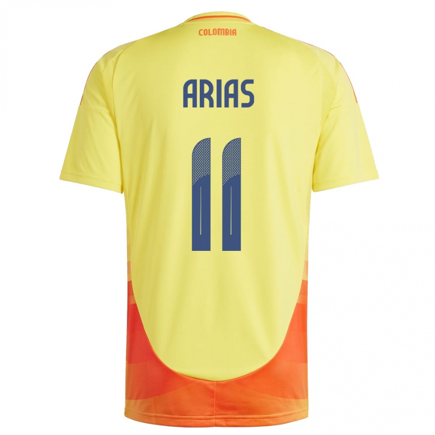 Kids Football Colombia Jhon Arias #11 Yellow Home Jersey 24-26 T-Shirt Australia