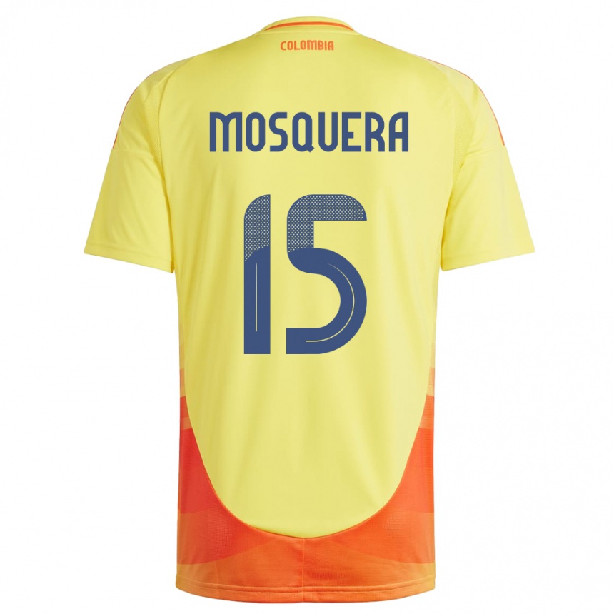 Kids Football Colombia Yerson Mosquera #15 Yellow Home Jersey 24-26 T-Shirt Australia