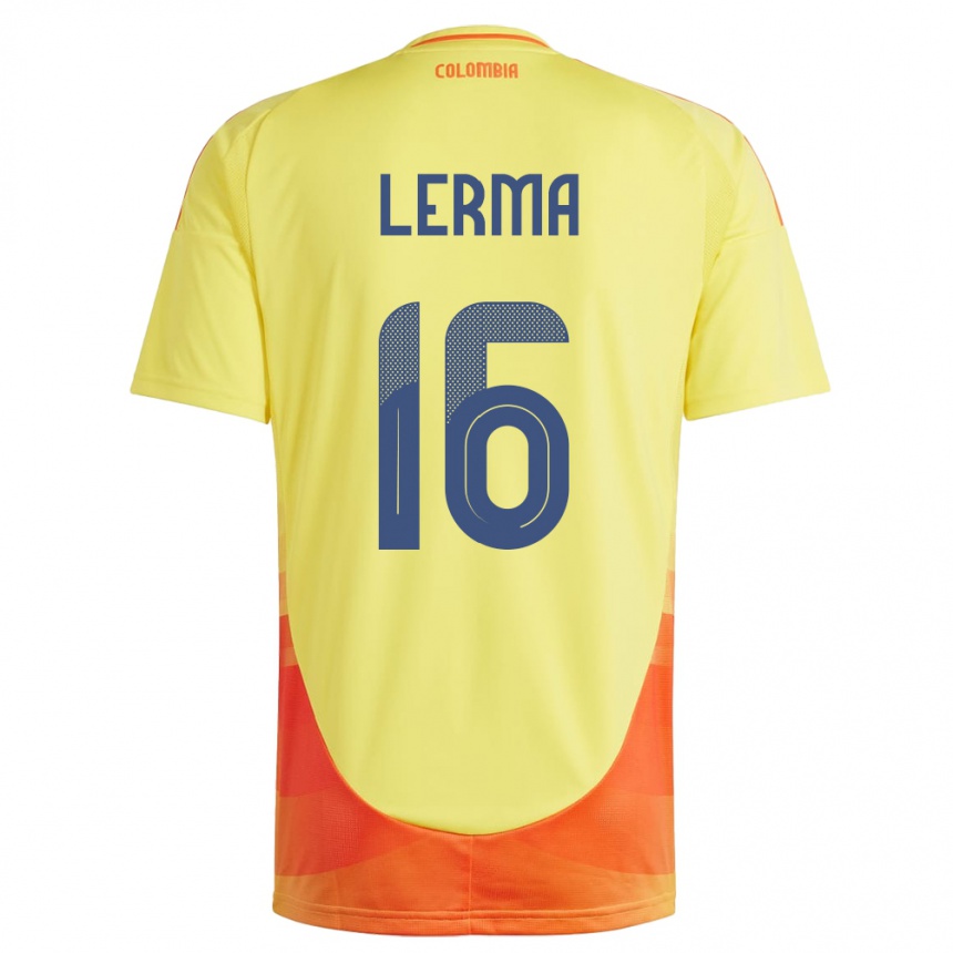 Kids Football Colombia Jefferson Lerma #16 Yellow Home Jersey 24-26 T-Shirt Australia