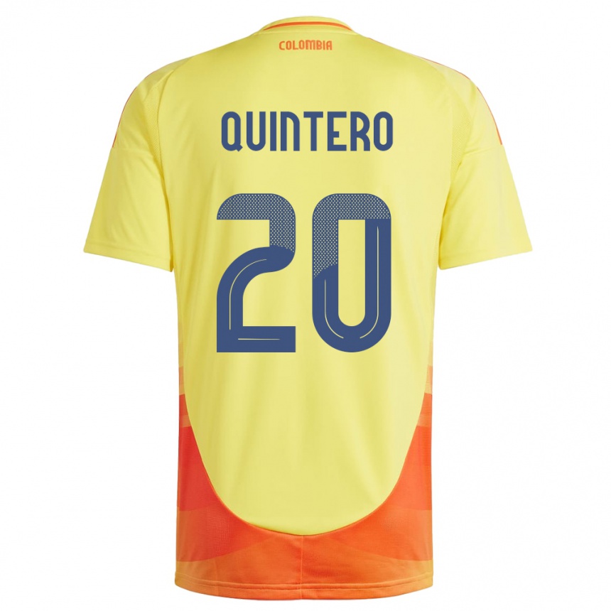 Kids Football Colombia Juan Fernando Quintero #20 Yellow Home Jersey 24-26 T-Shirt Australia