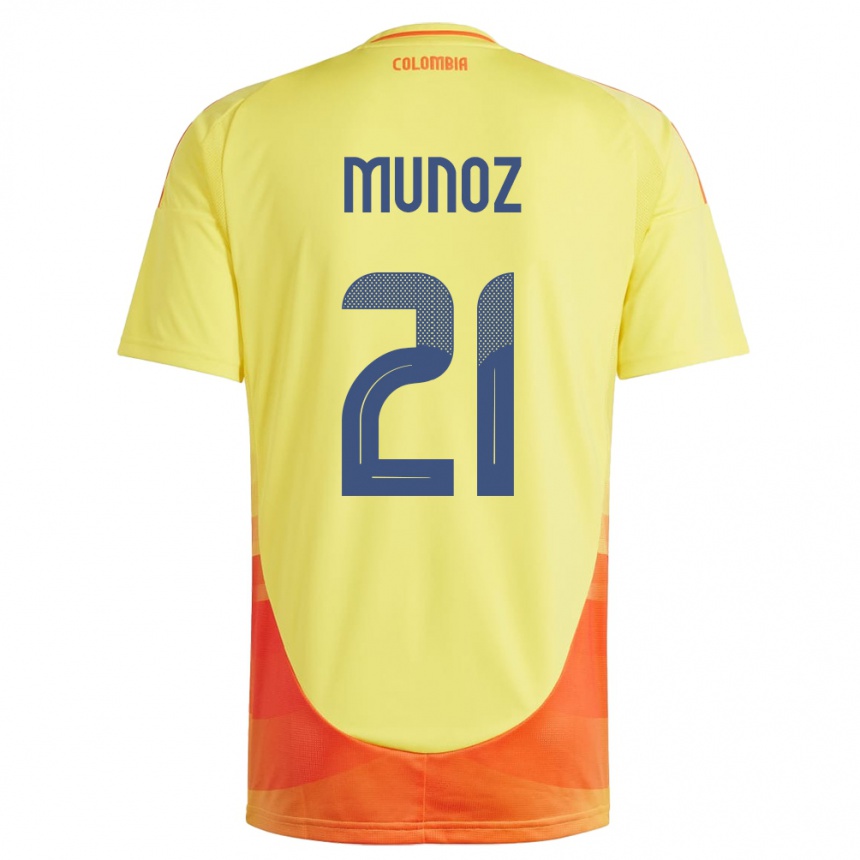 Kids Football Colombia Daniel Muñoz #21 Yellow Home Jersey 24-26 T-Shirt Australia