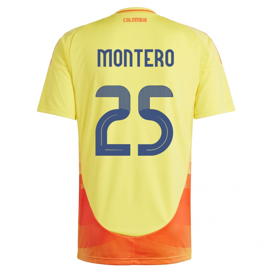 Kids Football Colombia Álvaro Montero #25 Yellow Home Jersey 24-26 T-Shirt Australia