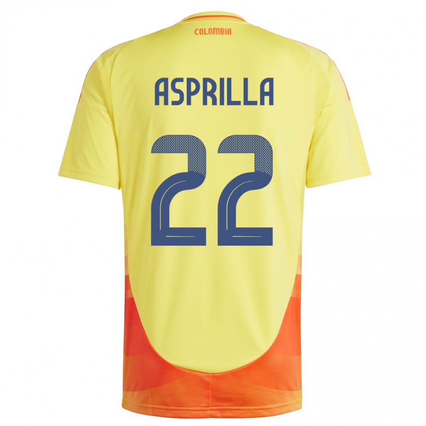 Kids Football Colombia Yáser Asprilla #22 Yellow Home Jersey 24-26 T-Shirt Australia