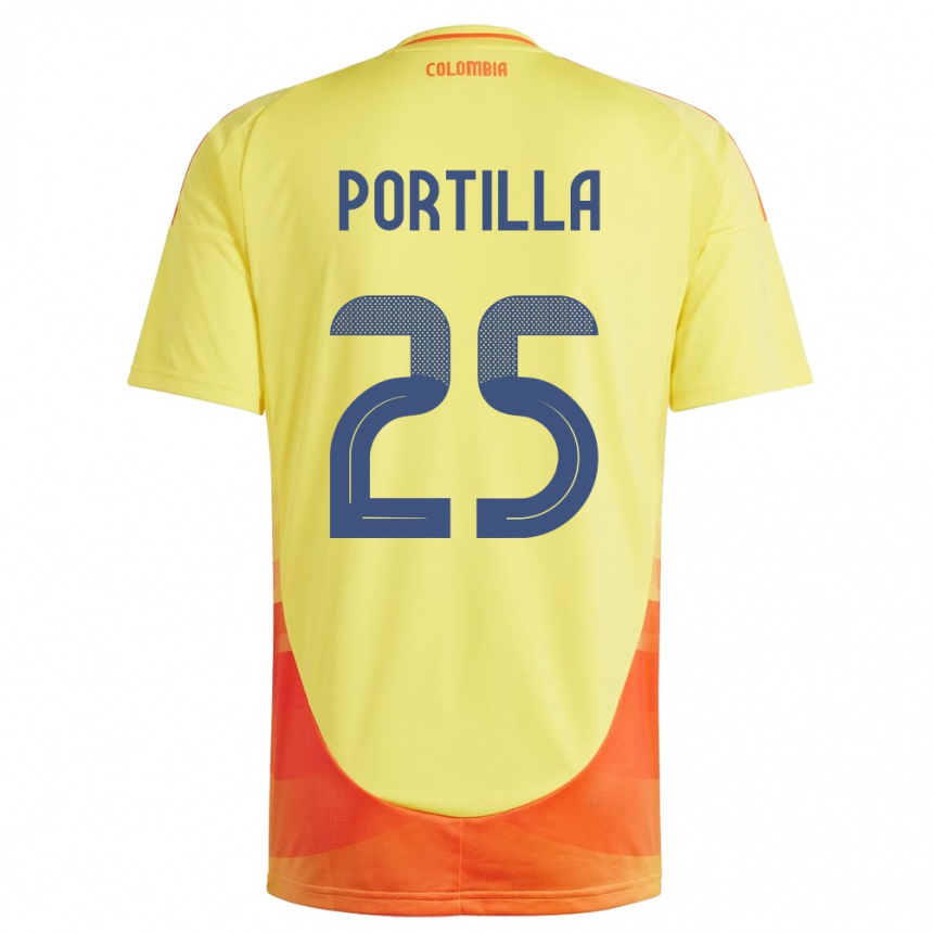 Kids Football Colombia Juan Portilla #25 Yellow Home Jersey 24-26 T-Shirt Australia