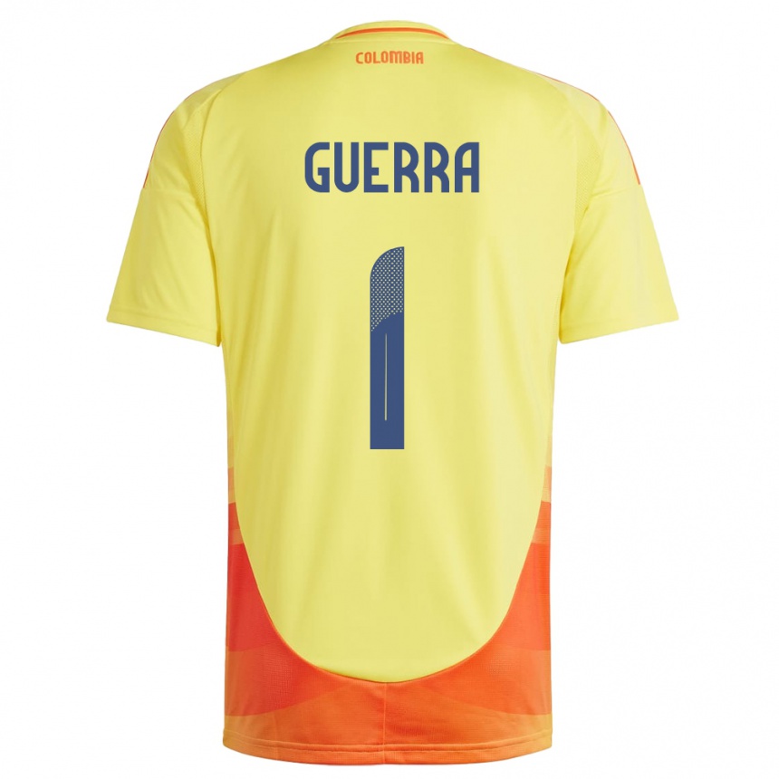 Kids Football Colombia Sebastián Guerra #1 Yellow Home Jersey 24-26 T-Shirt Australia