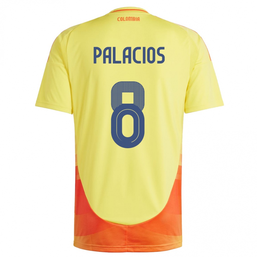 Kids Football Colombia Brahian Palacios #8 Yellow Home Jersey 24-26 T-Shirt Australia