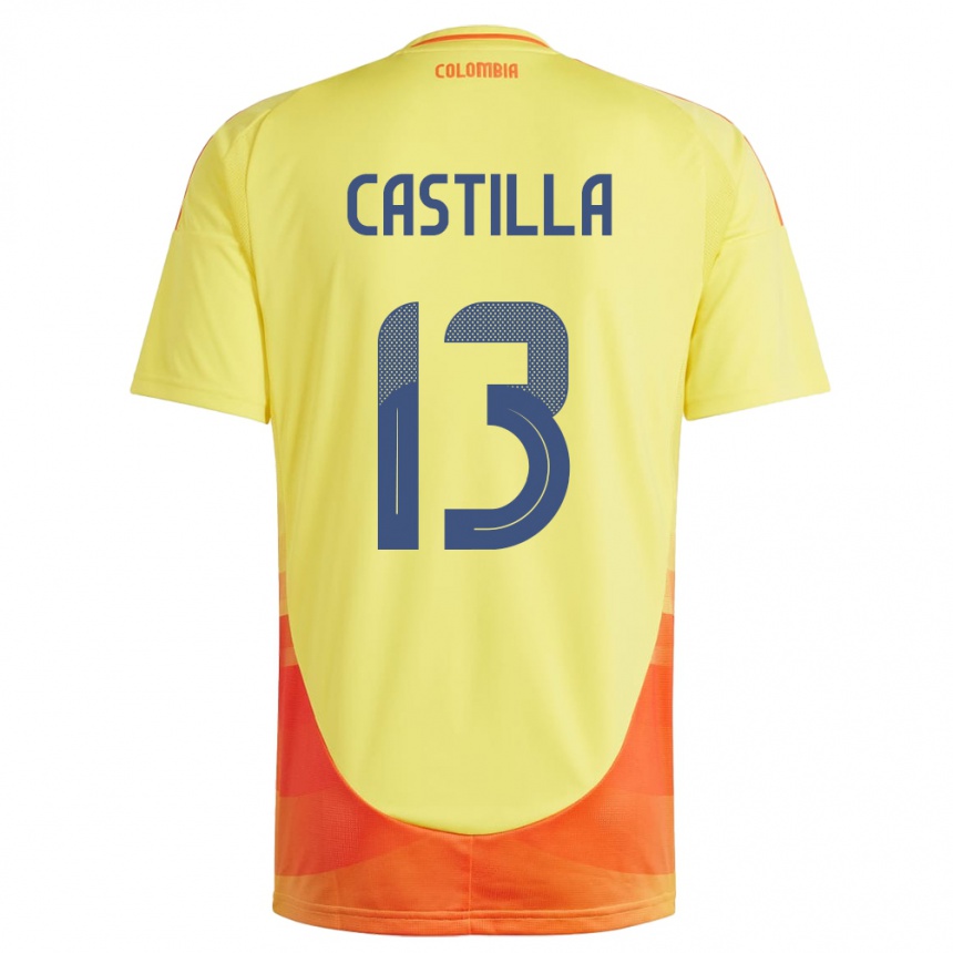 Kids Football Colombia Juan Castilla #13 Yellow Home Jersey 24-26 T-Shirt Australia