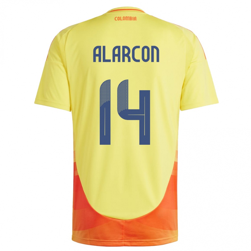 Kids Football Colombia Andrés Alarcón #14 Yellow Home Jersey 24-26 T-Shirt Australia