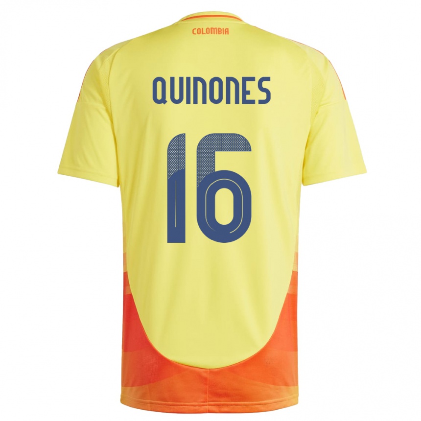 Kids Football Colombia Nelson Quiñónes #16 Yellow Home Jersey 24-26 T-Shirt Australia