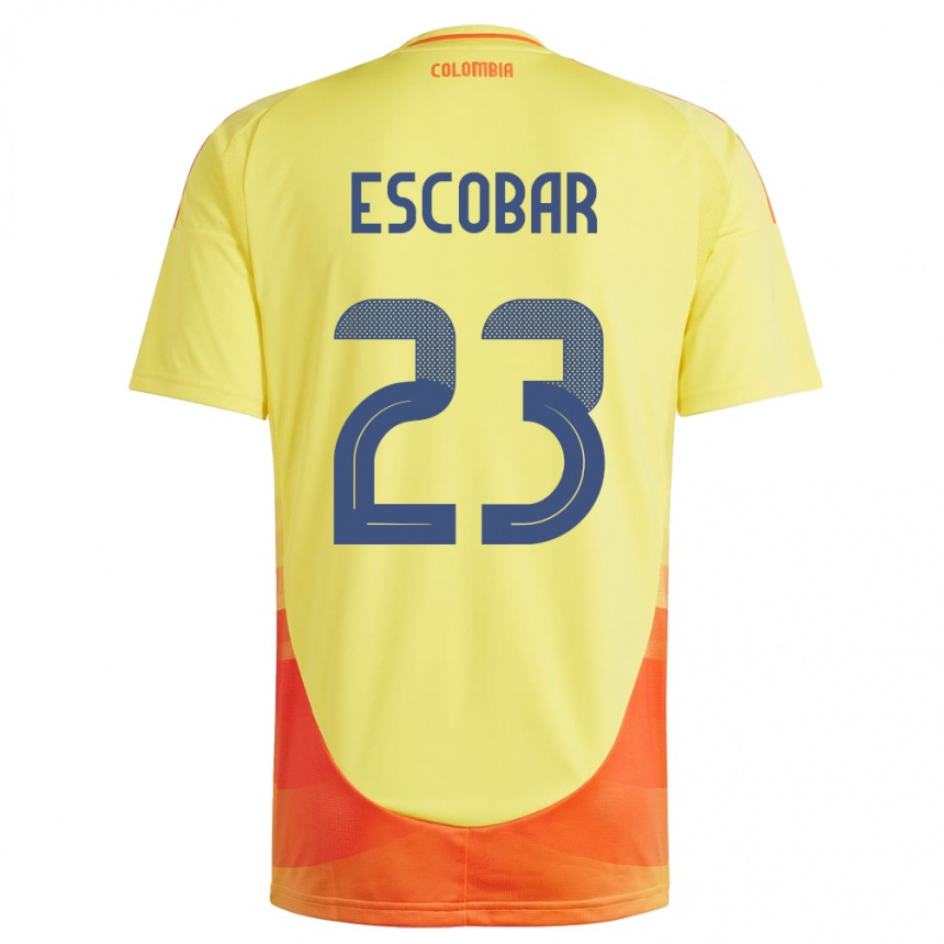 Kids Football Colombia Josen Escobar #23 Yellow Home Jersey 24-26 T-Shirt Australia