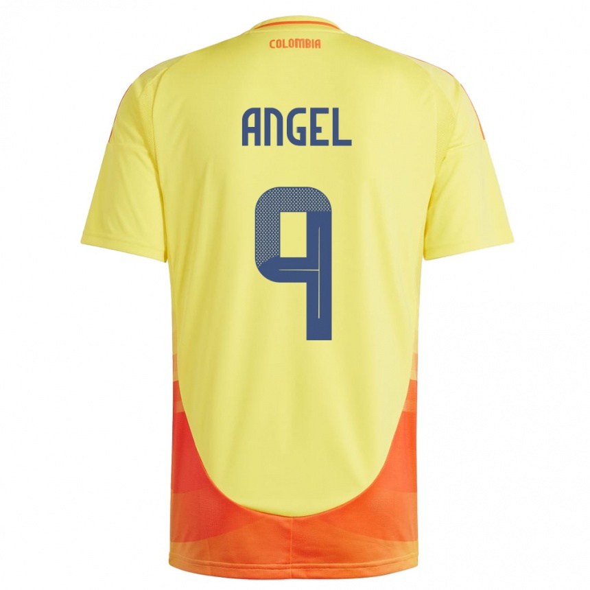 Kids Football Colombia Tomás Ángel #9 Yellow Home Jersey 24-26 T-Shirt Australia