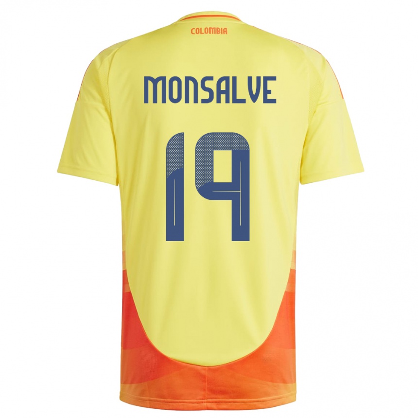 Kids Football Colombia Miguel Monsalve #19 Yellow Home Jersey 24-26 T-Shirt Australia