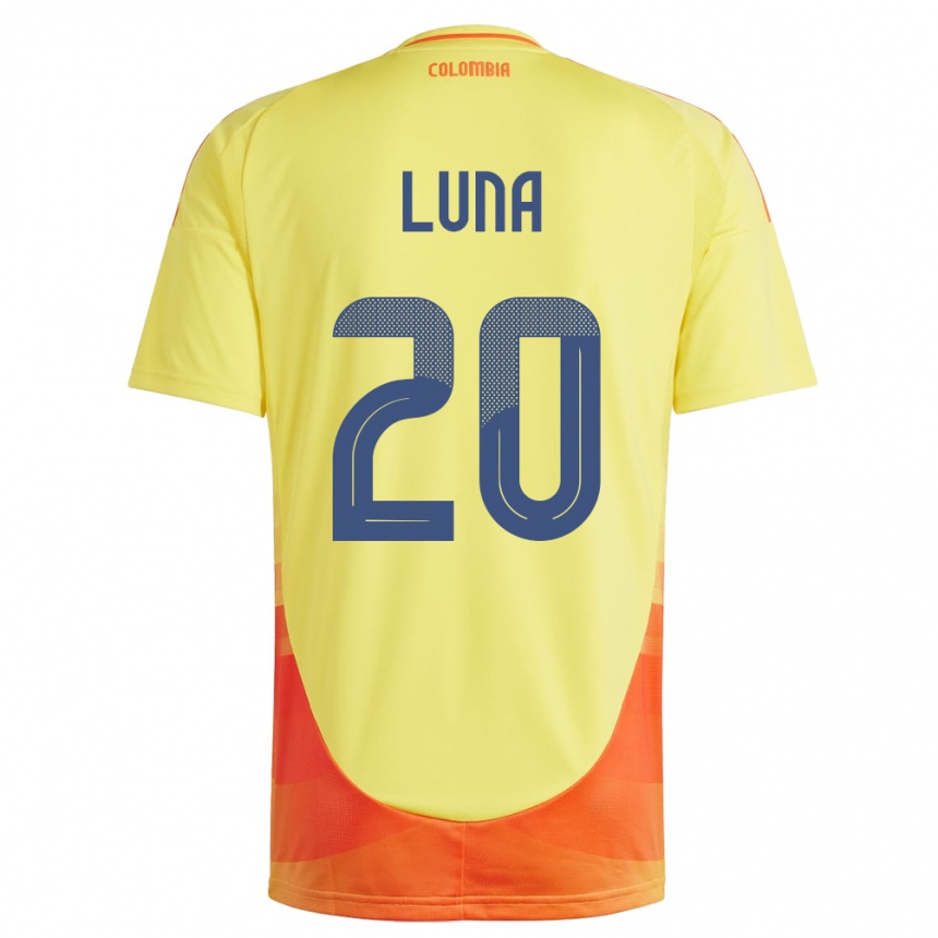 Kids Football Colombia Daniel Luna #20 Yellow Home Jersey 24-26 T-Shirt Australia