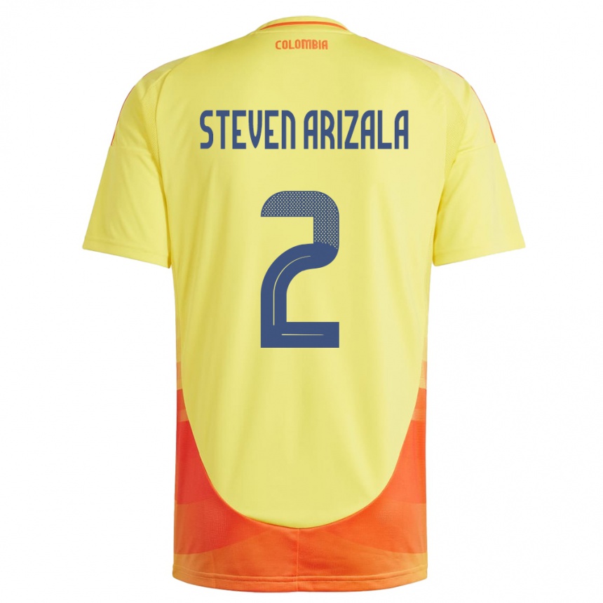 Kids Football Colombia Elver Steven Arizala #2 Yellow Home Jersey 24-26 T-Shirt Australia