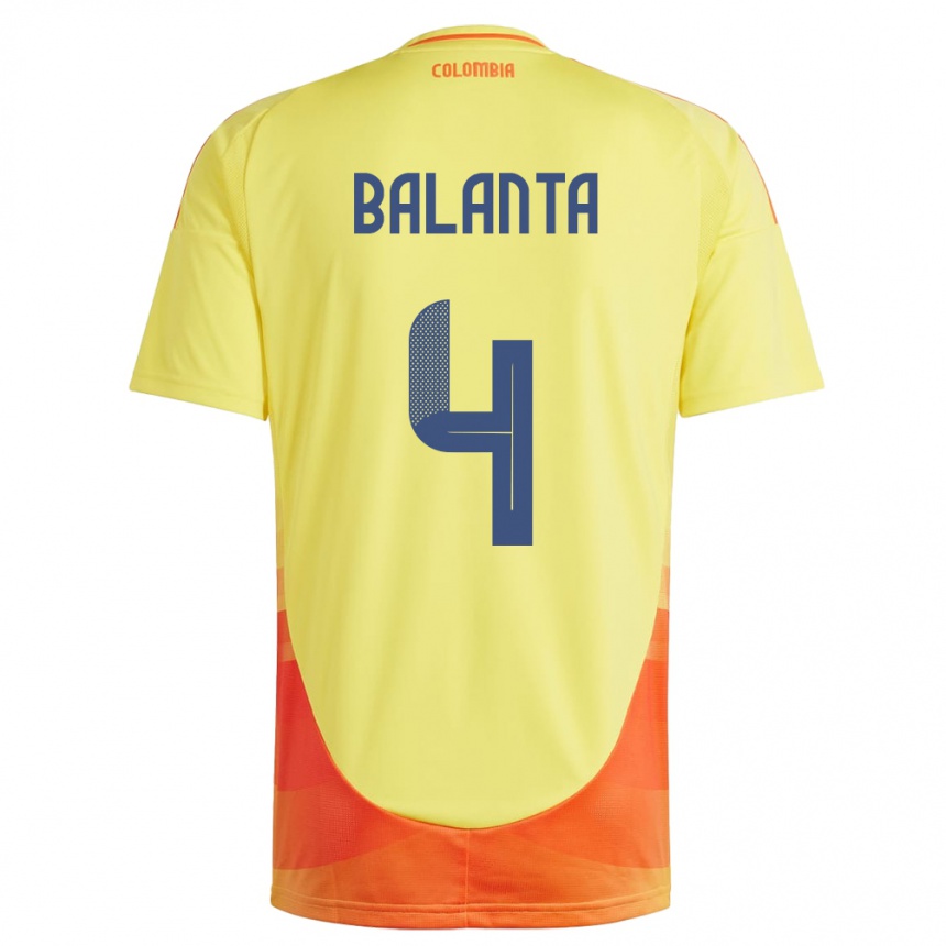 Kids Football Colombia Marlon Balanta #4 Yellow Home Jersey 24-26 T-Shirt Australia