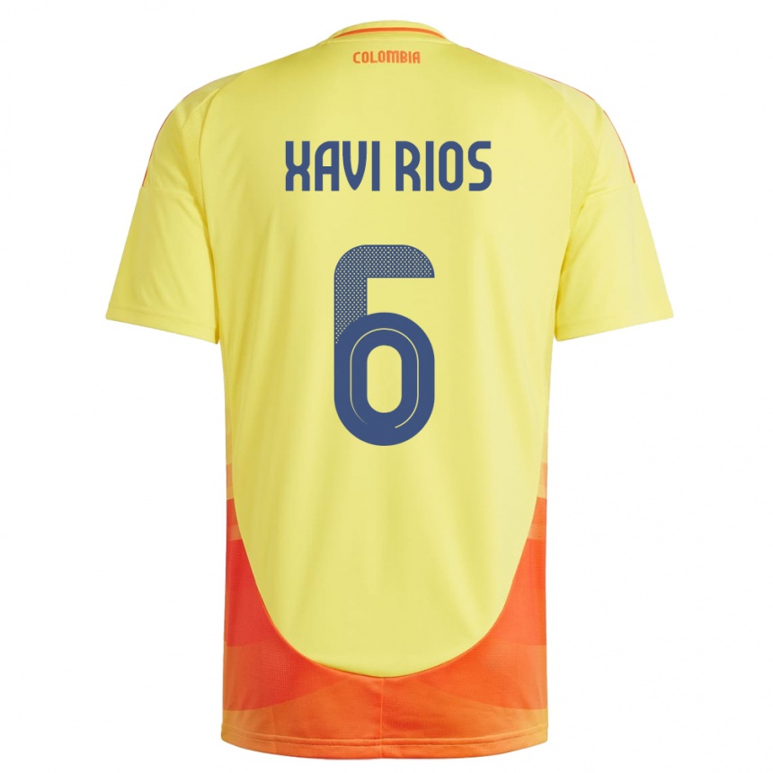 Kids Football Colombia Xavi Ríos #6 Yellow Home Jersey 24-26 T-Shirt Australia