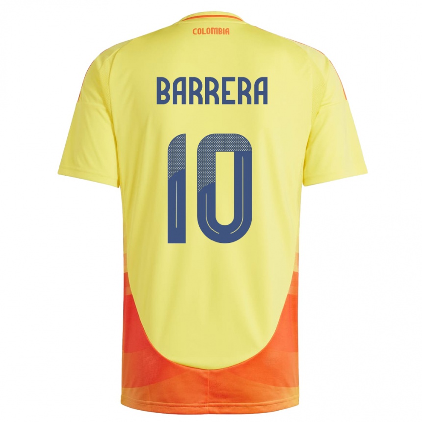 Kids Football Colombia Jordan Barrera #10 Yellow Home Jersey 24-26 T-Shirt Australia