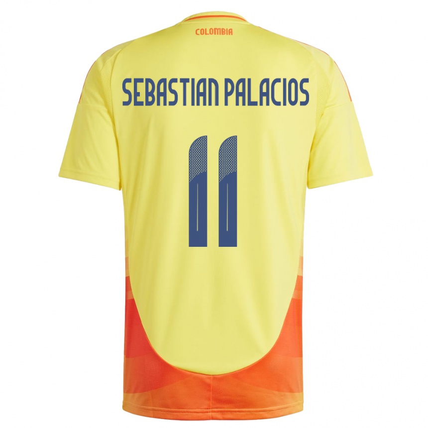 Kids Football Colombia Juan Sebastián Palacios #11 Yellow Home Jersey 24-26 T-Shirt Australia