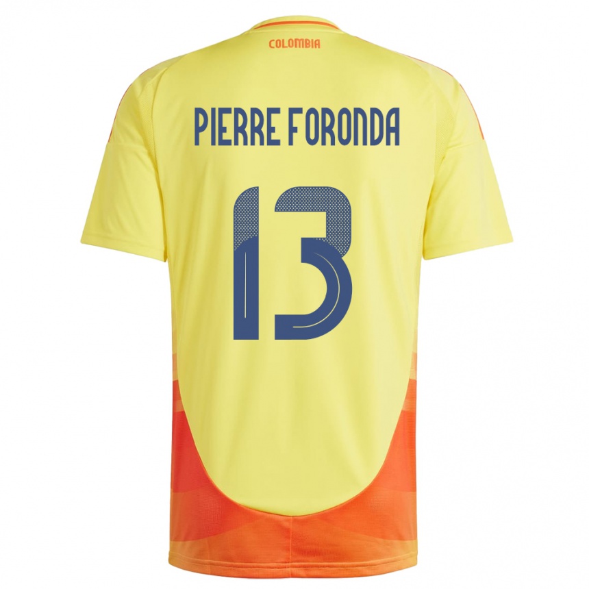 Kids Football Colombia Jean Pierre Foronda #13 Yellow Home Jersey 24-26 T-Shirt Australia