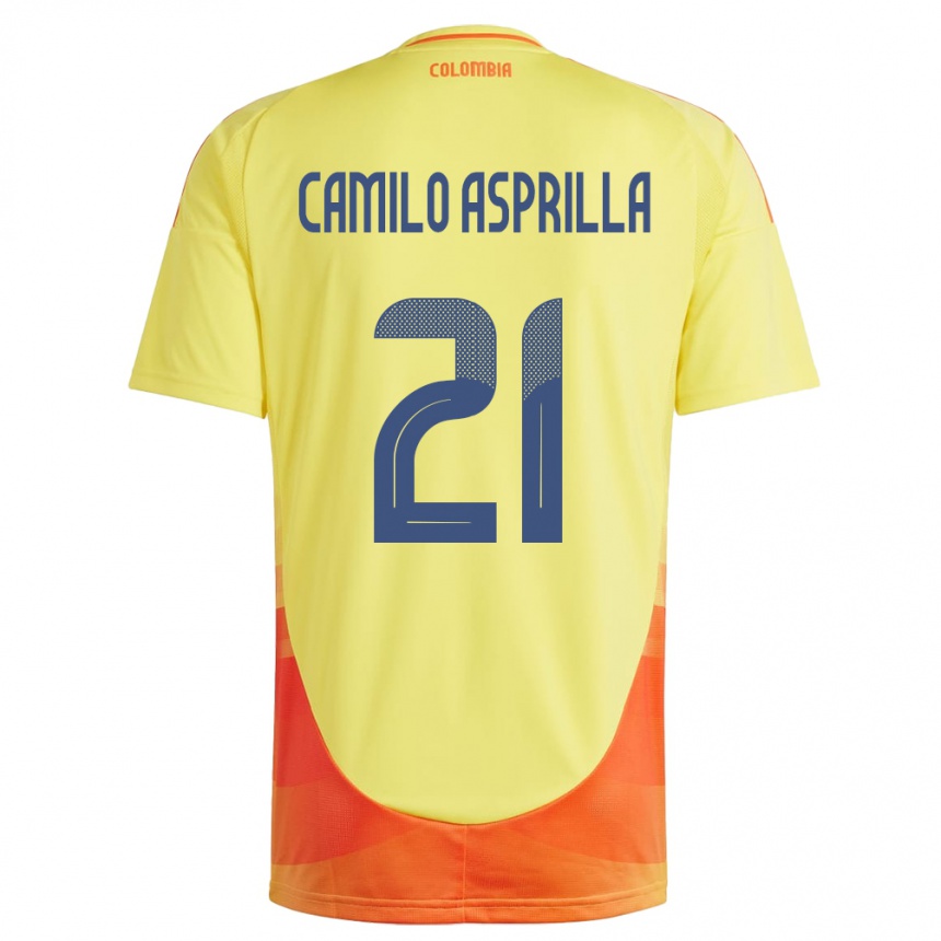 Kids Football Colombia Juan Camilo Asprilla #21 Yellow Home Jersey 24-26 T-Shirt Australia