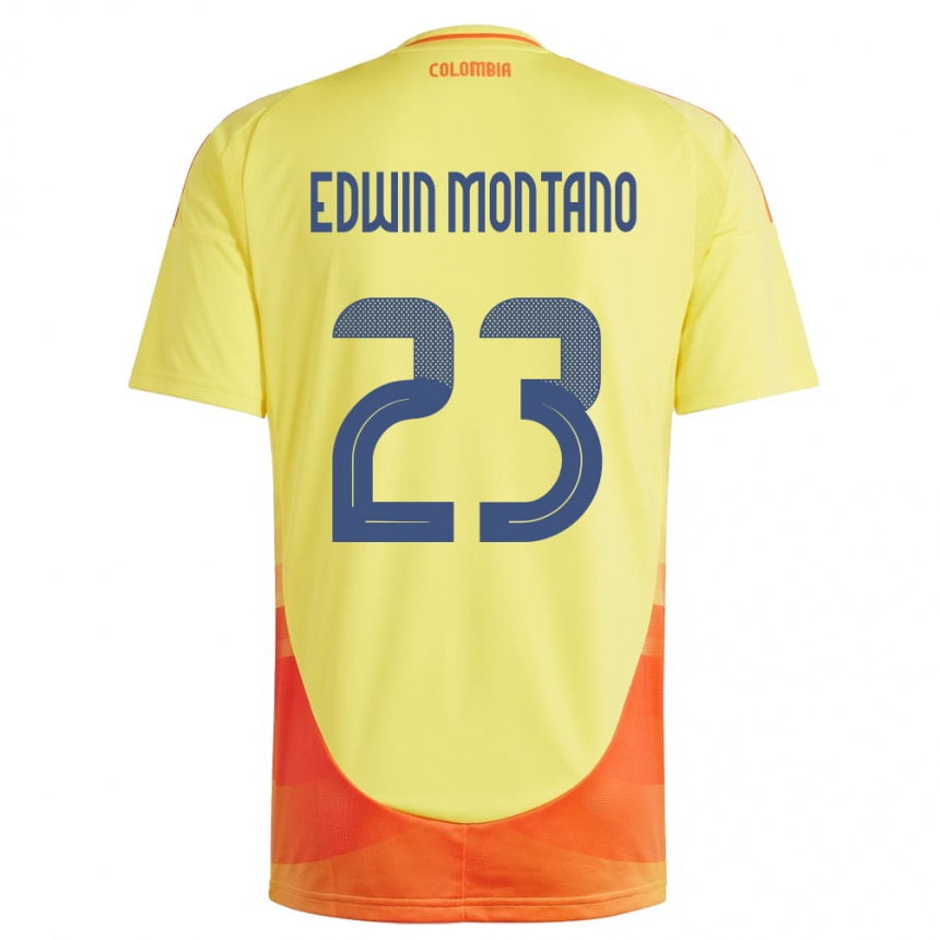 Kids Football Colombia John Edwin Montaño #23 Yellow Home Jersey 24-26 T-Shirt Australia