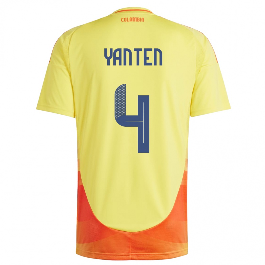 Kids Football Colombia Fabiana Yantén #4 Yellow Home Jersey 24-26 T-Shirt Australia